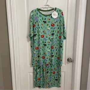 Little Sleepies Men’s HAPPY CAMPER 2 pc Pajama Set Bamboo NWT Size XXL